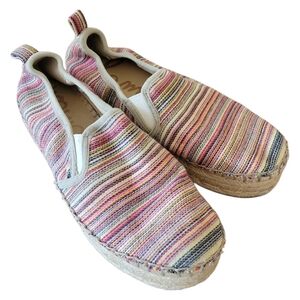 Sam Edelman Multi Color Striped Fabric Espadrille Size 7.5